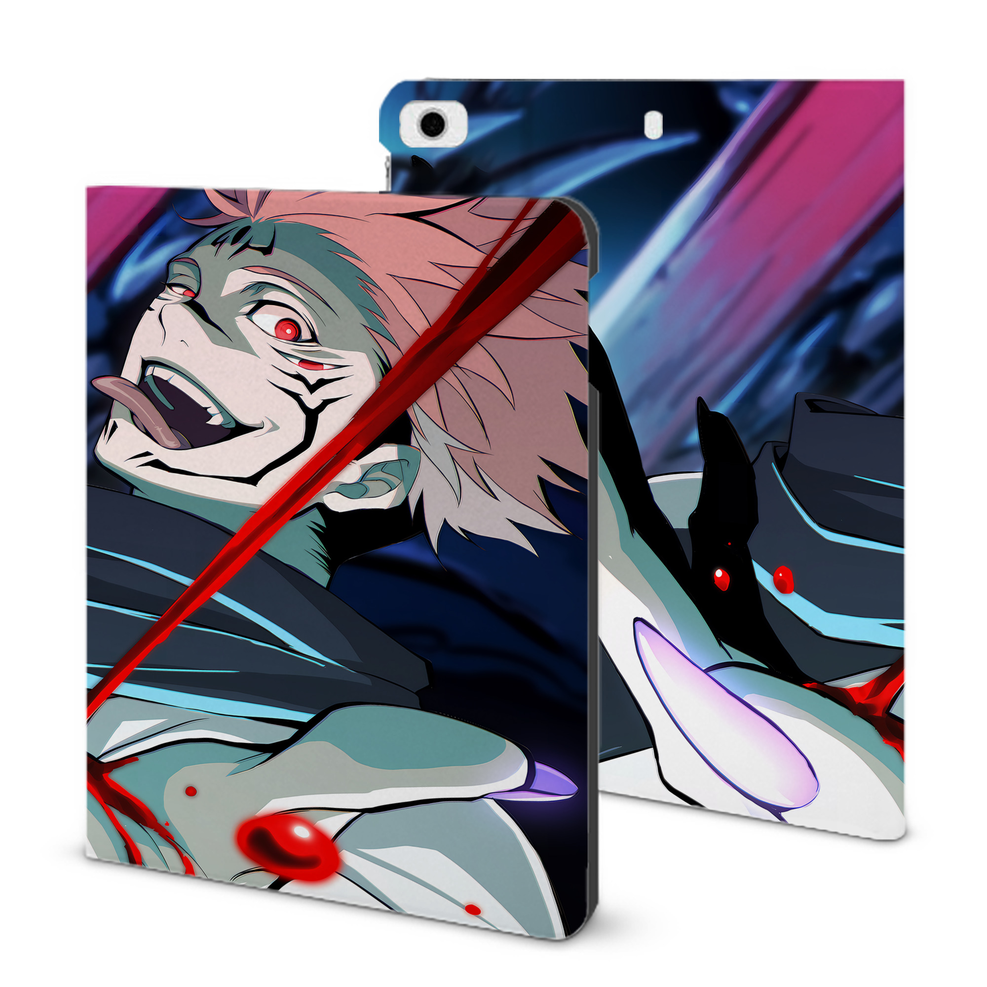 （画像用） 呪術廻戦 Jujutsu Kaisen IPad ケース ブック型 PUレザー TPU 耐衝撃 軽量 薄型 ペン収納なし 全面保護 IPad 各モデル対応